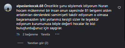 Öğrenci mesajı